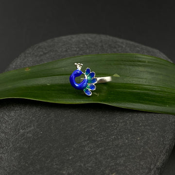 Blue Peacock Nose Clip-On